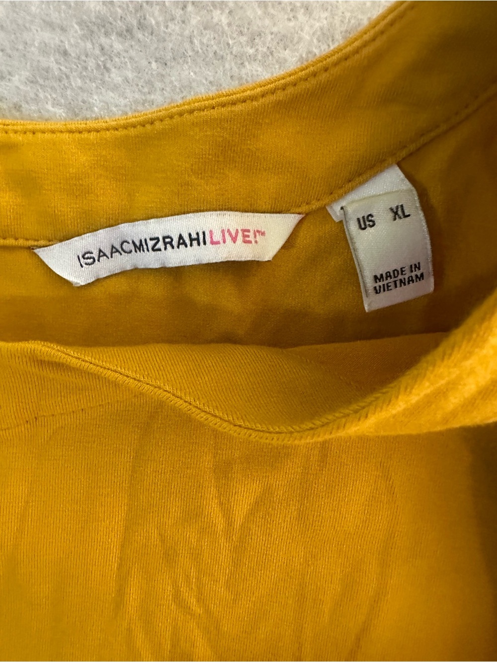 Isaac Mizrahi Mustard Yellow Short Sleeve Scoop Neck Top Size XL